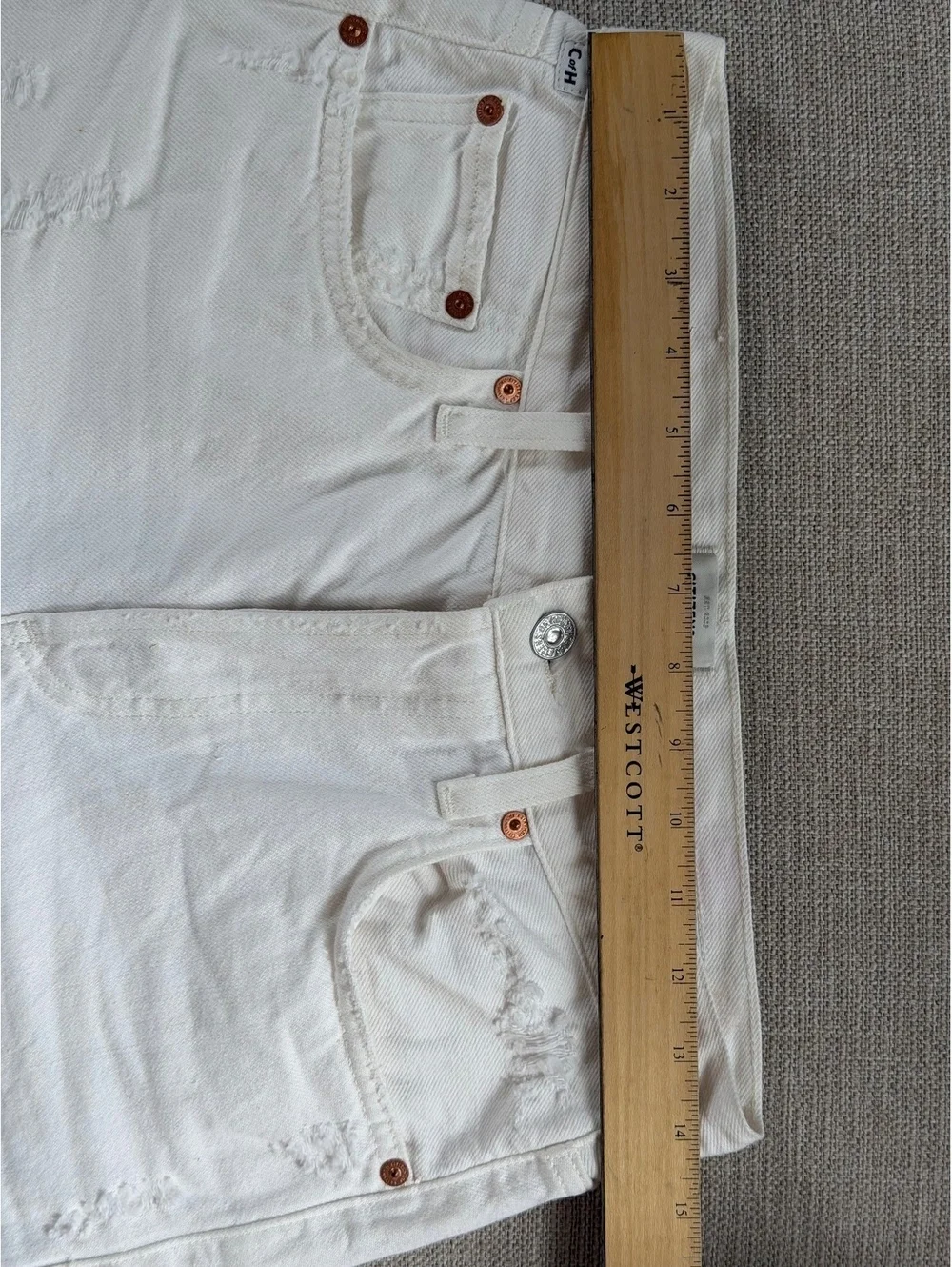 Citizens of Humanity Ambrosio Distressed Bermuda White Shorts Women’s 24 NWOT